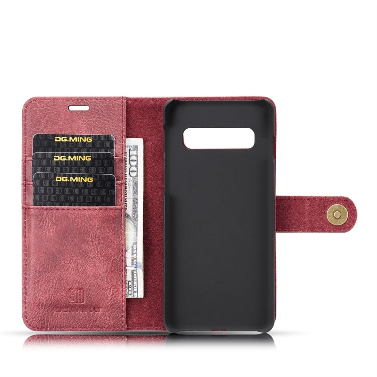 DG.MING Crazy Horse Texture Flip Detachable Magnetic Leather Case for Samsung Galaxy S10 Plus, with Holder & Card Slots & Wallet