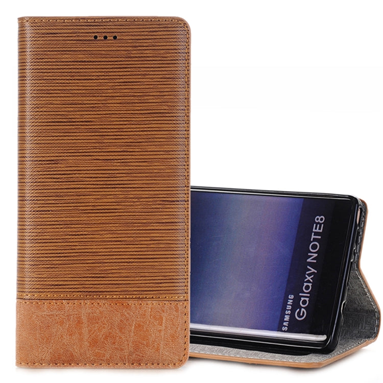 For Galaxy Note 8 Cross Texture Horizontal Flip Case Cover with Card Slots & Holder & Wallet (Brown)