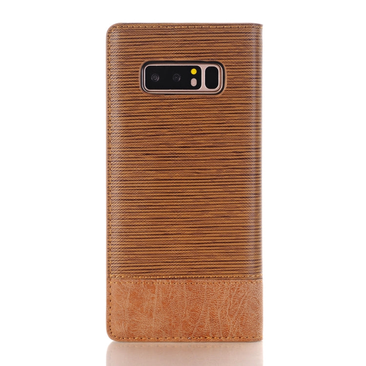 For Galaxy Note 8 Cross Texture Horizontal Flip Case Cover with Card Slots & Holder & Wallet (Brown)