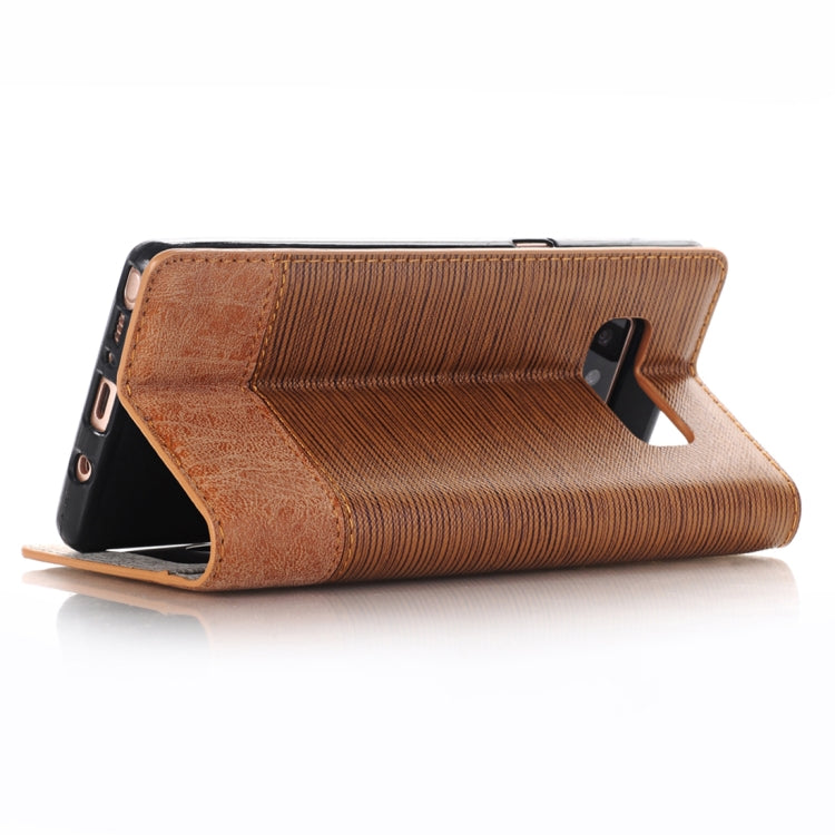 For Galaxy Note 8 Cross Texture Horizontal Flip Case Cover with Card Slots & Holder & Wallet (Brown)