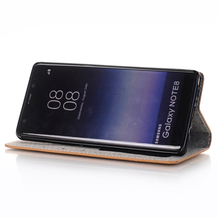 For Galaxy Note 8 Cross Texture Horizontal Flip Case Cover with Card Slots & Holder & Wallet (Brown)