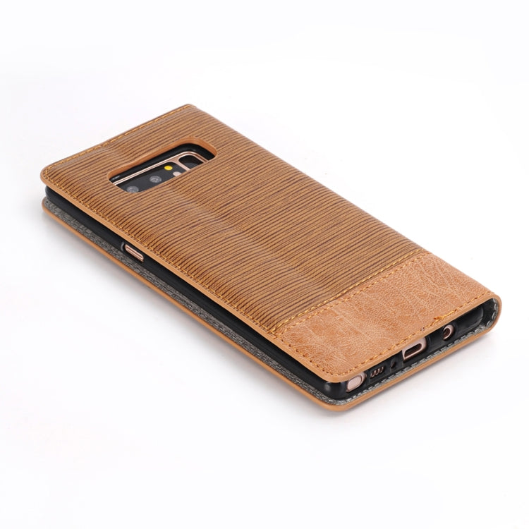 For Galaxy Note 8 Cross Texture Horizontal Flip Case Cover with Card Slots & Holder & Wallet (Brown)