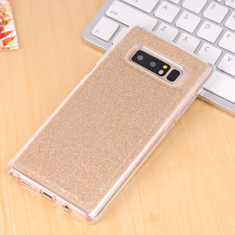 For Galaxy Note 8 Glitter Powder Frosted Shoulder Bag Horizontal Flip Leather Case Cover with Card Slots