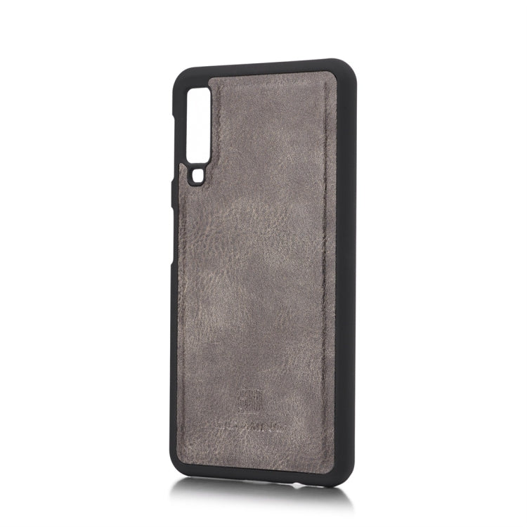 DG.MING Crazy Horse Texture Flip Detachable Magnetic Leather Case for Galaxy A7 (2018), with Holder & Card Slots & Wallet