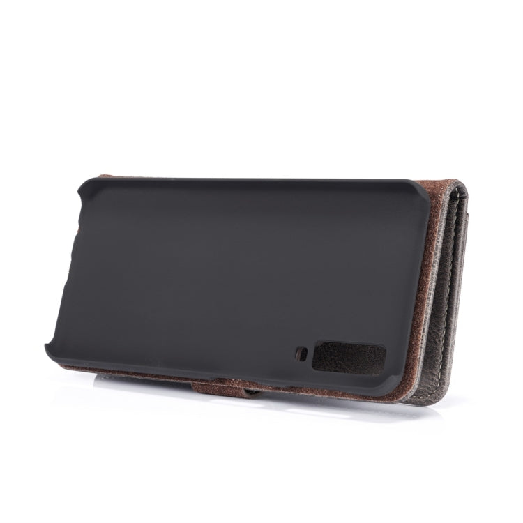 DG.MING Crazy Horse Texture Flip Detachable Magnetic Leather Case for Galaxy A7 (2018), with Holder & Card Slots & Wallet