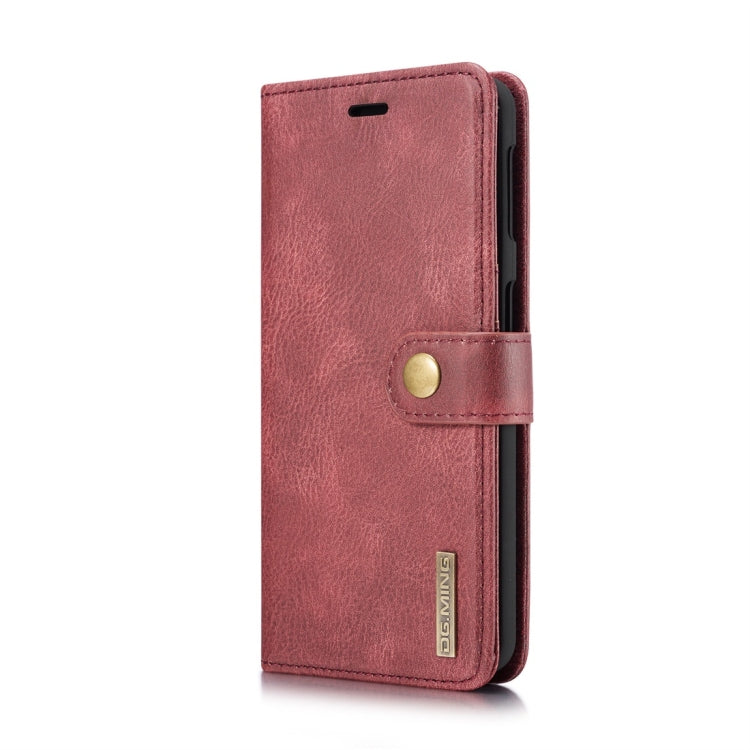 DG.MING Crazy Horse Texture Flip Detachable Magnetic Leather Case for Galaxy A7 (2018), with Holder & Card Slots & Wallet