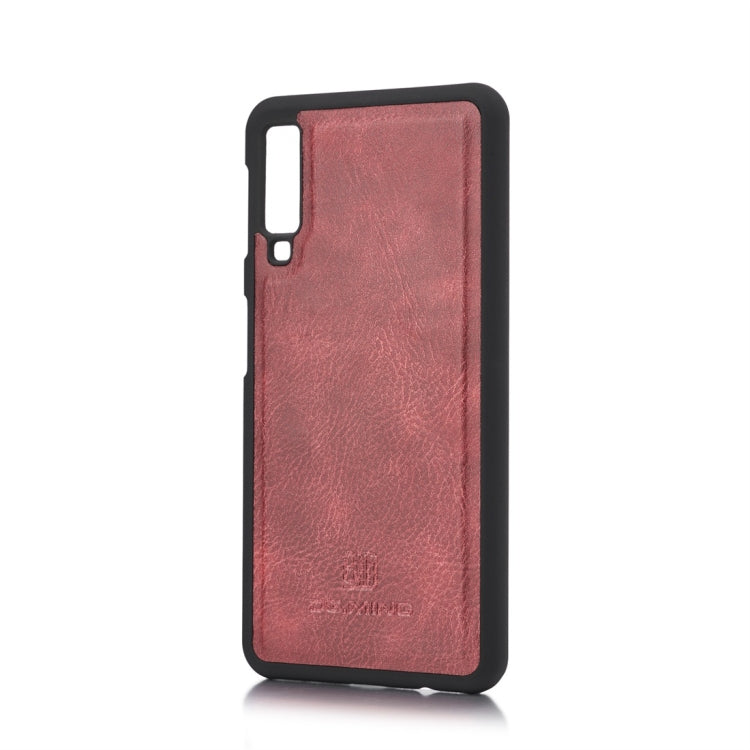 DG.MING Crazy Horse Texture Flip Detachable Magnetic Leather Case for Galaxy A7 (2018), with Holder & Card Slots & Wallet