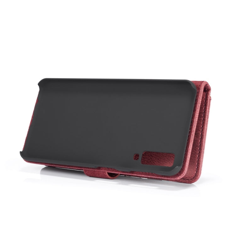 DG.MING Crazy Horse Texture Flip Detachable Magnetic Leather Case for Galaxy A7 (2018), with Holder & Card Slots & Wallet