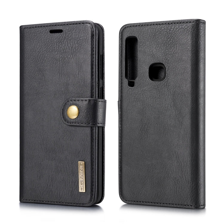 DG.MING Crazy Horse Texture Flip Detachable Magnetic Leather Case for Galaxy A9 (2018), with Holder & Card Slots & Wallet