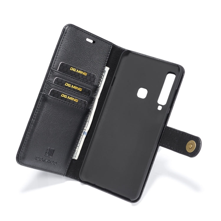 DG.MING Crazy Horse Texture Flip Detachable Magnetic Leather Case for Galaxy A9 (2018), with Holder & Card Slots & Wallet