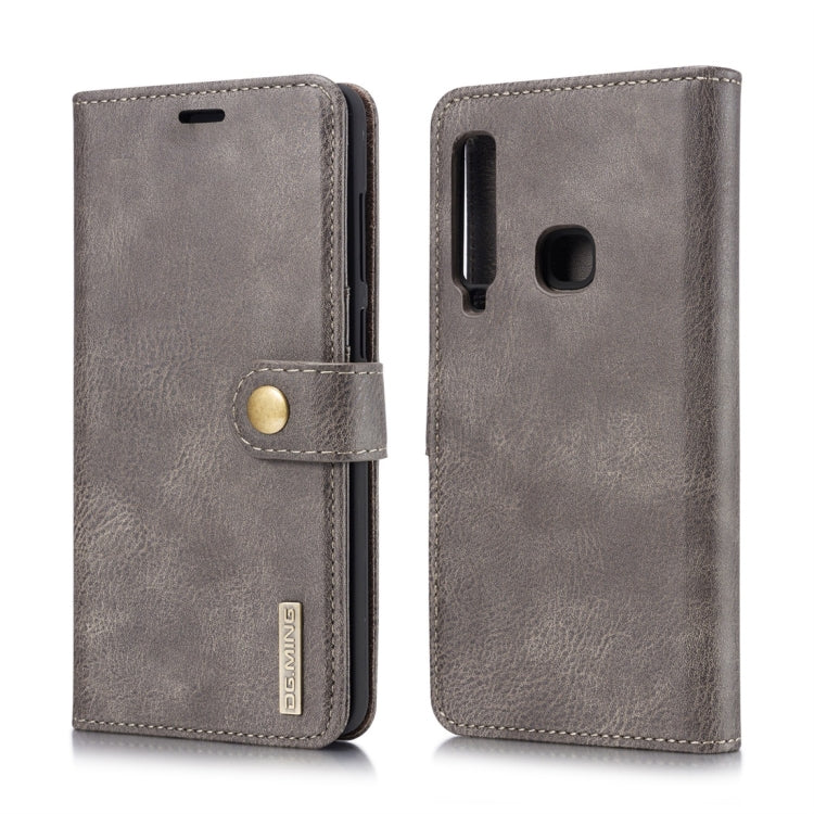 DG.MING Crazy Horse Texture Flip Detachable Magnetic Leather Case for Galaxy A9 (2018), with Holder & Card Slots & Wallet