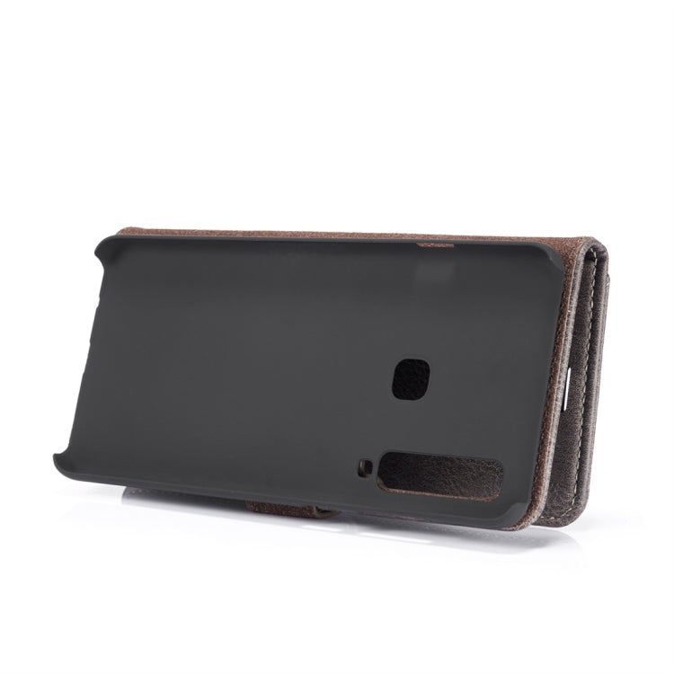 DG.MING Crazy Horse Texture Flip Detachable Magnetic Leather Case for Galaxy A9 (2018), with Holder & Card Slots & Wallet