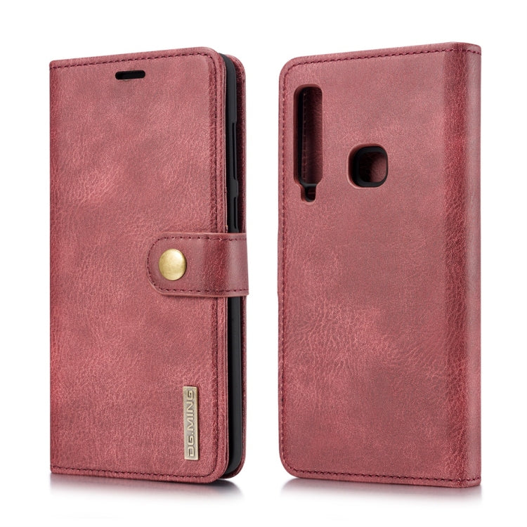 DG.MING Crazy Horse Texture Flip Detachable Magnetic Leather Case for Galaxy A9 (2018), with Holder & Card Slots & Wallet