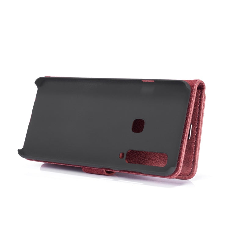 DG.MING Crazy Horse Texture Flip Detachable Magnetic Leather Case for Galaxy A9 (2018), with Holder & Card Slots & Wallet