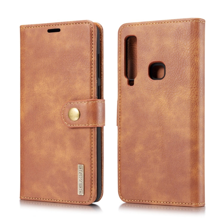 DG.MING Crazy Horse Texture Flip Detachable Magnetic Leather Case for Galaxy A9 (2018), with Holder & Card Slots & Wallet