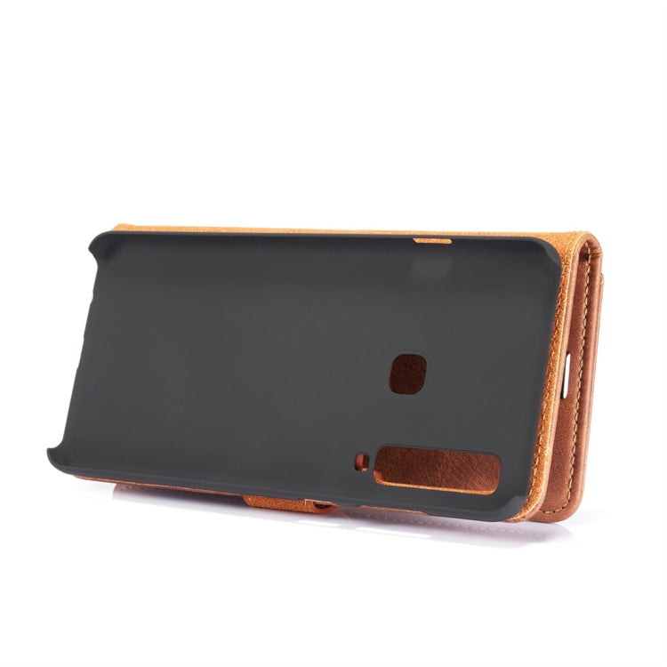 DG.MING Crazy Horse Texture Flip Detachable Magnetic Leather Case for Galaxy A9 (2018), with Holder & Card Slots & Wallet