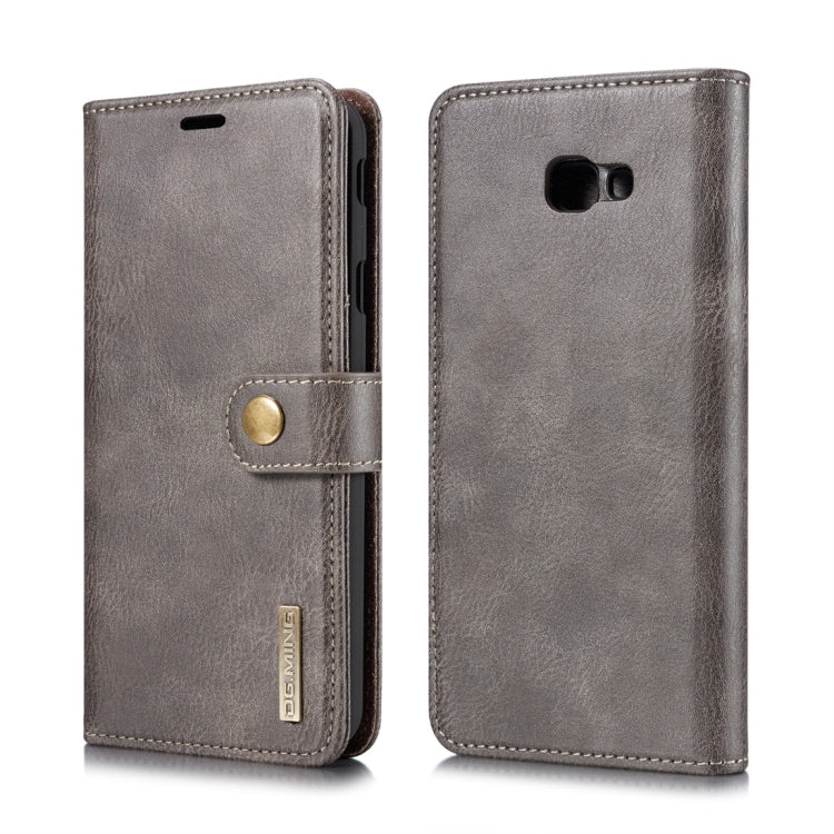 DG.MING Crazy Horse Texture Flip Detachable Magnetic Leather Case for Galaxy J4 Plus, with Holder & Card Slots & Wallet