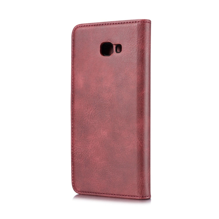 DG.MING Crazy Horse Texture Flip Detachable Magnetic Leather Case for Galaxy J4 Plus, with Holder & Card Slots & Wallet