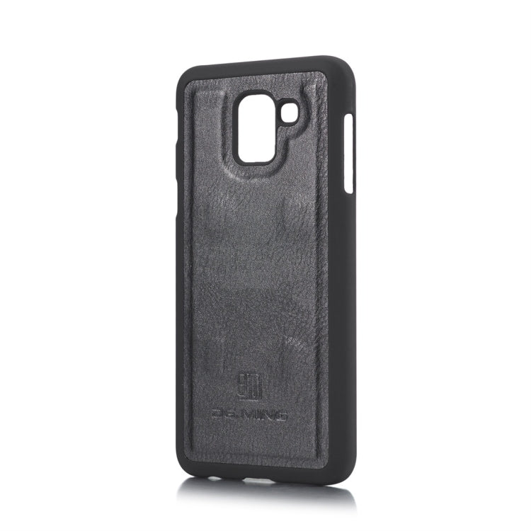 DG.MING Crazy Horse Texture Flip Detachable Magnetic Leather Case for Galaxy J6 (2018), with Holder & Card Slots & Wallet