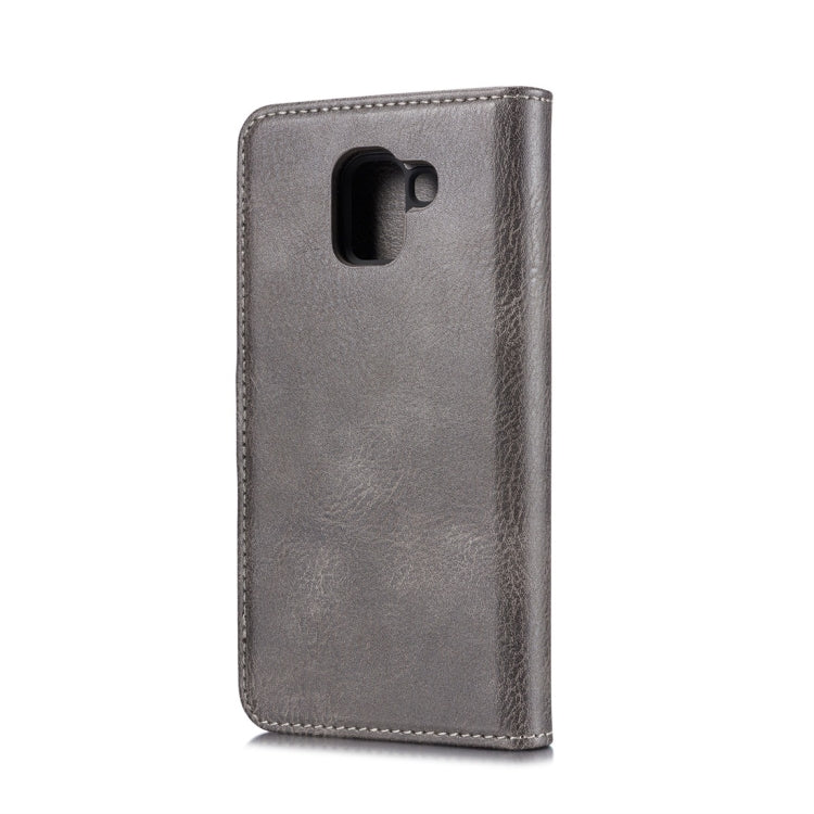 DG.MING Crazy Horse Texture Flip Detachable Magnetic Leather Case for Galaxy J6 (2018), with Holder & Card Slots & Wallet
