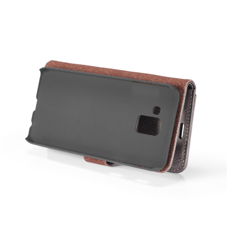 DG.MING Crazy Horse Texture Flip Detachable Magnetic Leather Case for Galaxy J6 (2018), with Holder & Card Slots & Wallet