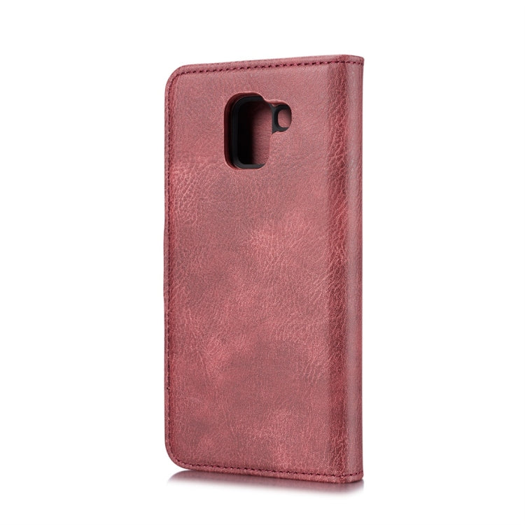 DG.MING Crazy Horse Texture Flip Detachable Magnetic Leather Case for Galaxy J6 (2018), with Holder & Card Slots & Wallet