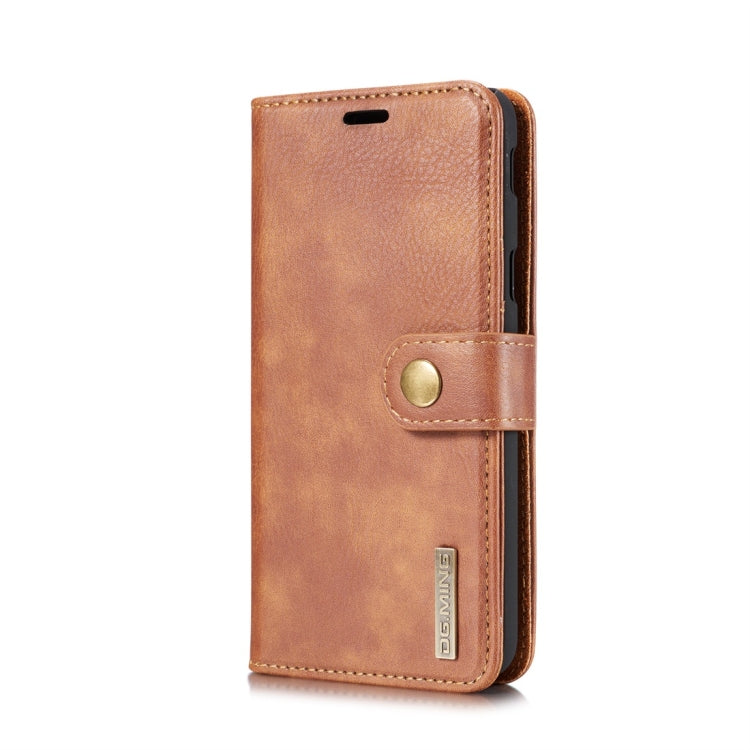 DG.MING Crazy Horse Texture Flip Detachable Magnetic Leather Case for Galaxy J6 (2018), with Holder & Card Slots & Wallet