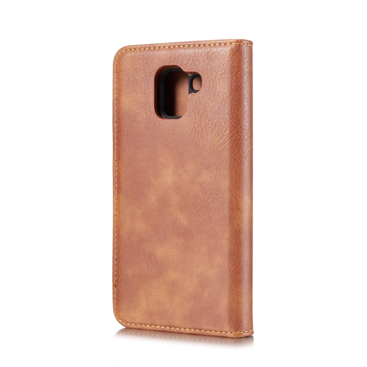 DG.MING Crazy Horse Texture Flip Detachable Magnetic Leather Case for Galaxy J6 (2018), with Holder & Card Slots & Wallet