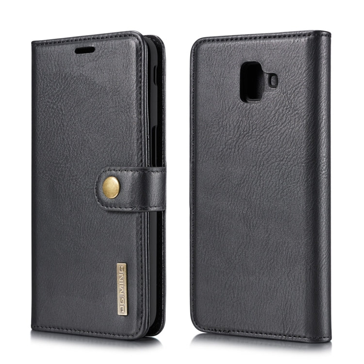 DG.MING Crazy Horse Texture Flip Detachable Magnetic Leather Case for Galaxy J6 Plus, with Holder & Card Slots & Wallet