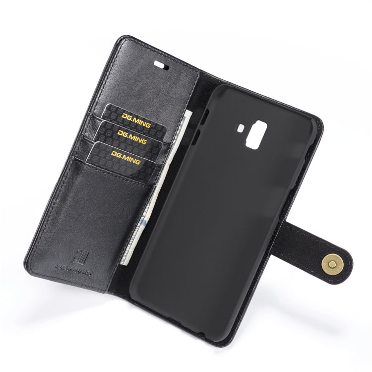 DG.MING Crazy Horse Texture Flip Detachable Magnetic Leather Case for Galaxy J6 Plus, with Holder & Card Slots & Wallet