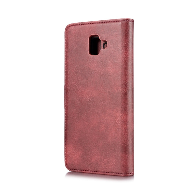 DG.MING Crazy Horse Texture Flip Detachable Magnetic Leather Case for Galaxy J6 Plus, with Holder & Card Slots & Wallet