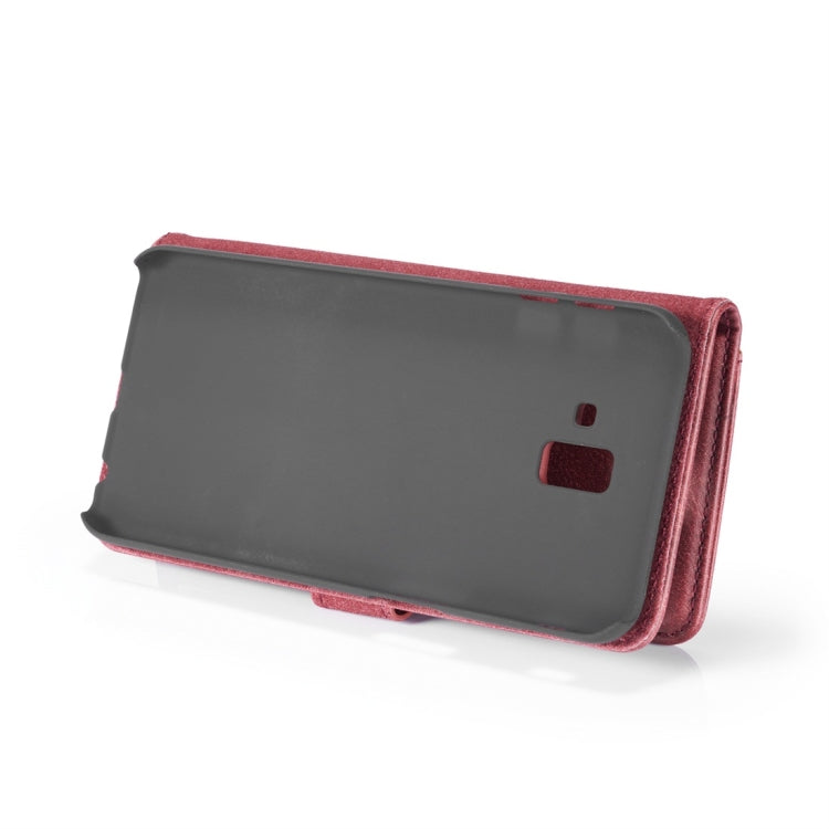 DG.MING Crazy Horse Texture Flip Detachable Magnetic Leather Case for Galaxy J6 Plus, with Holder & Card Slots & Wallet