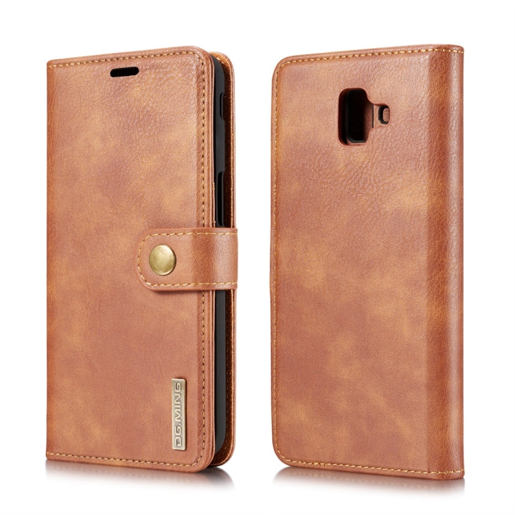 DG.MING Crazy Horse Texture Flip Detachable Magnetic Leather Case for Galaxy J6 Plus, with Holder & Card Slots & Wallet