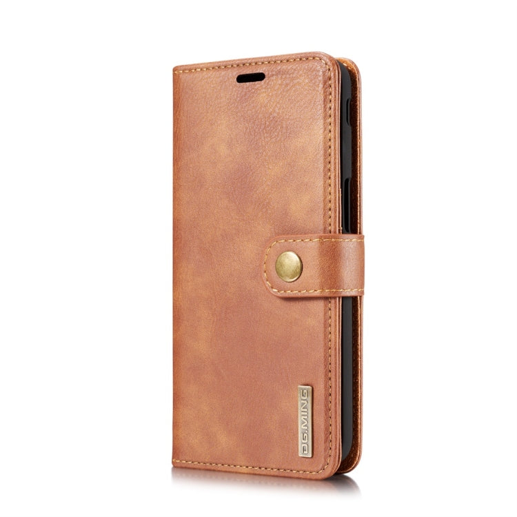 DG.MING Crazy Horse Texture Flip Detachable Magnetic Leather Case for Galaxy J6 Plus, with Holder & Card Slots & Wallet