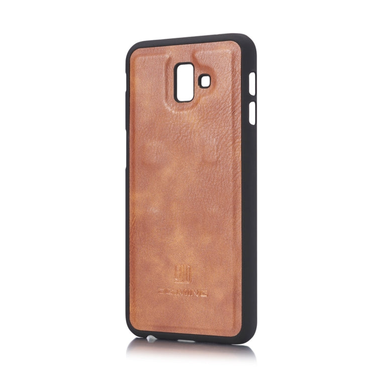 DG.MING Crazy Horse Texture Flip Detachable Magnetic Leather Case for Galaxy J6 Plus, with Holder & Card Slots & Wallet