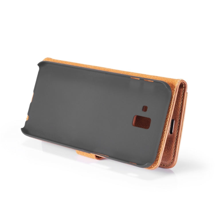 DG.MING Crazy Horse Texture Flip Detachable Magnetic Leather Case for Galaxy J6 Plus, with Holder & Card Slots & Wallet