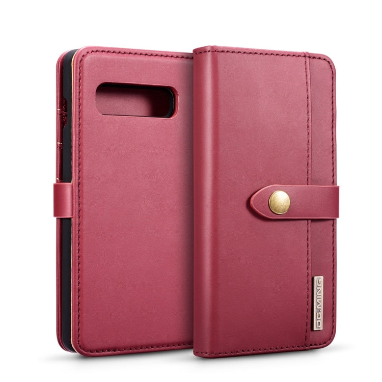 DG.MING Lambskin Detachable Horizontal Flip Magnetic Case for Galaxy S10, with Holder & Card Slots & Wallet