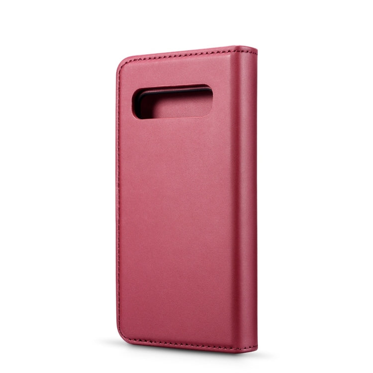 DG.MING Lambskin Detachable Horizontal Flip Magnetic Case for Galaxy S10, with Holder & Card Slots & Wallet