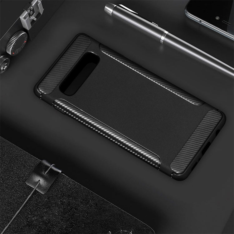 Carbon Fiber Anti-slip TPU Protective Case for Galaxy S10 Plus