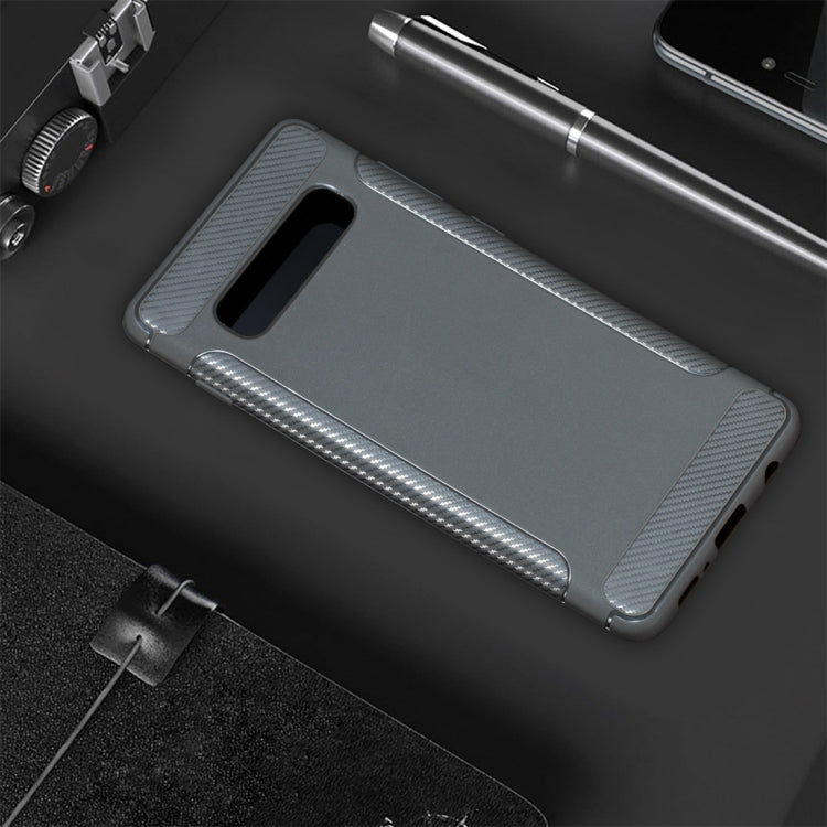 Carbon Fiber Anti-slip TPU Protective Case for Galaxy S10 Plus