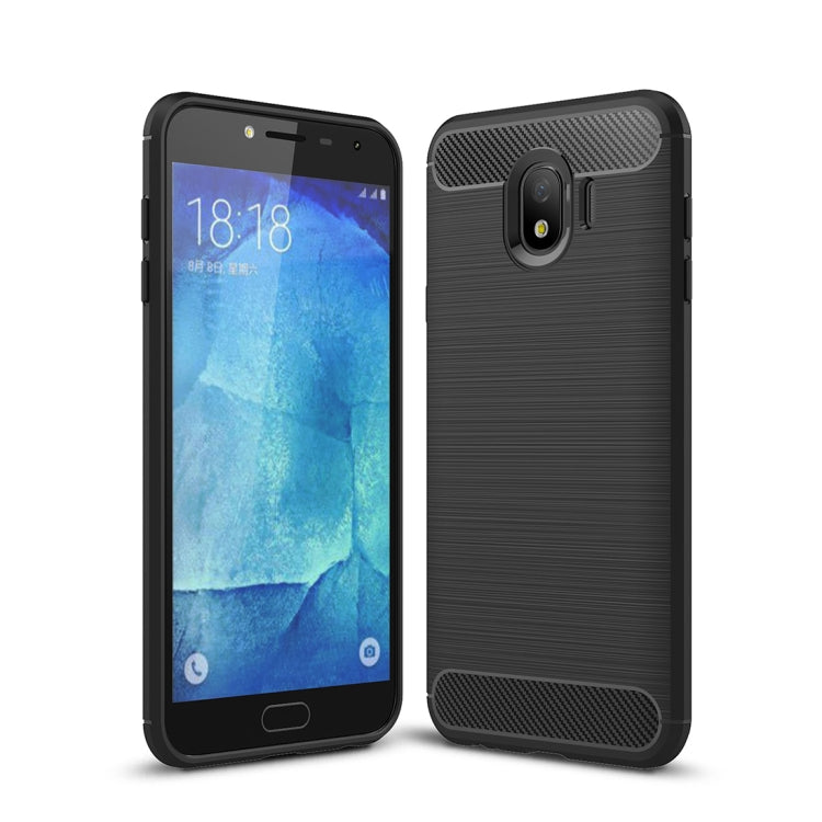 Brushed Texture Carbon Fiber Shockproof TPU Case for Galaxy J4 2018 (EU Version)