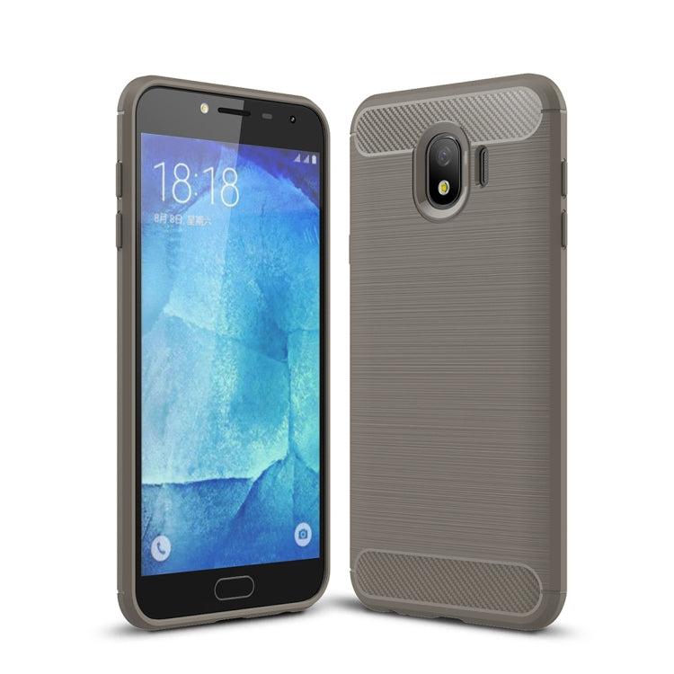 Brushed Texture Carbon Fiber Shockproof TPU Case for Galaxy J4 2018 (EU Version)