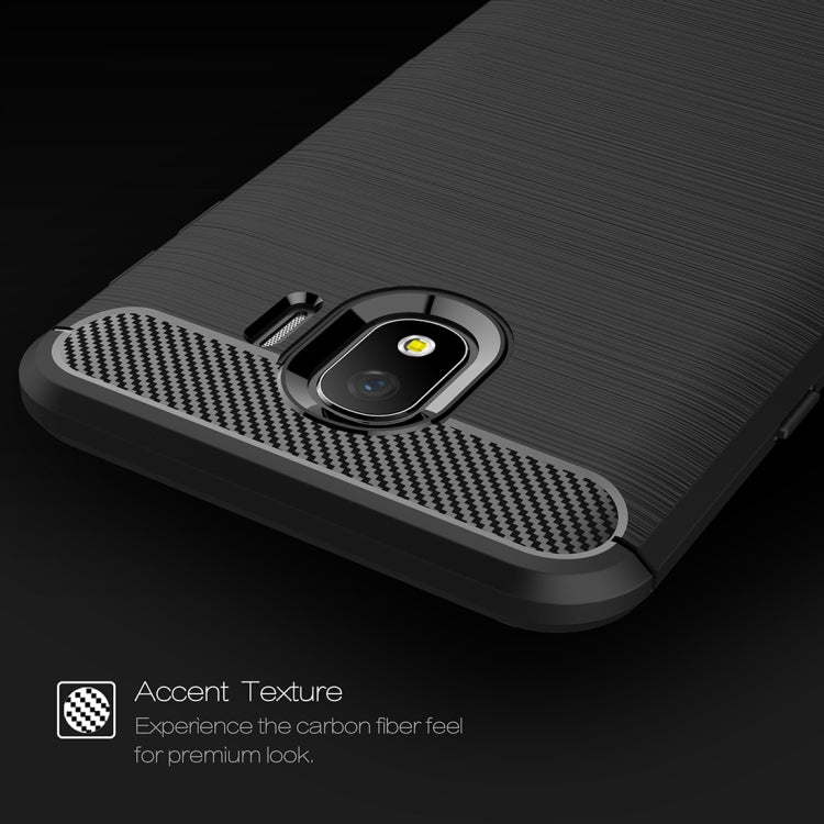 Brushed Texture Carbon Fiber Shockproof TPU Case for Galaxy J4 2018 (EU Version)