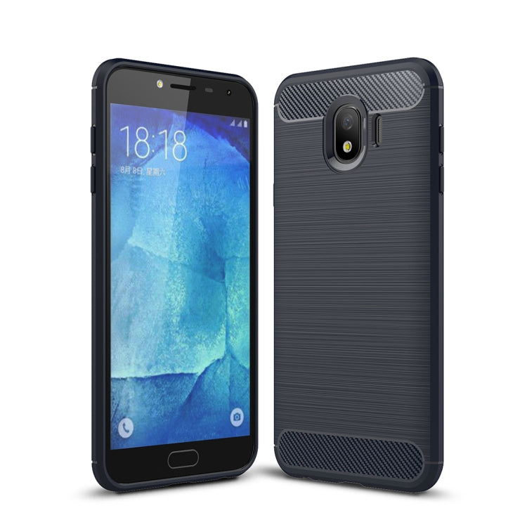 Brushed Texture Carbon Fiber Shockproof TPU Case for Galaxy J4 2018 (EU Version)