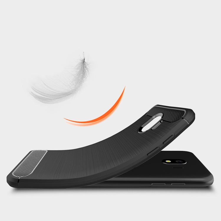 Brushed Texture Carbon Fiber Shockproof TPU Case for Galaxy J4 2018 (EU Version)