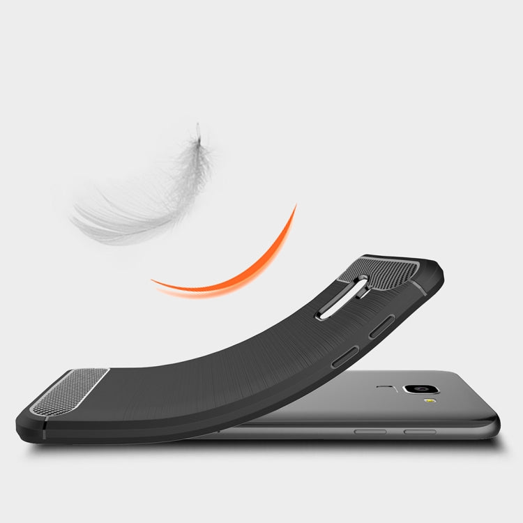 Brushed Texture Carbon Fiber Shockproof TPU Case for Galaxy J6 2018 (EU Version)
