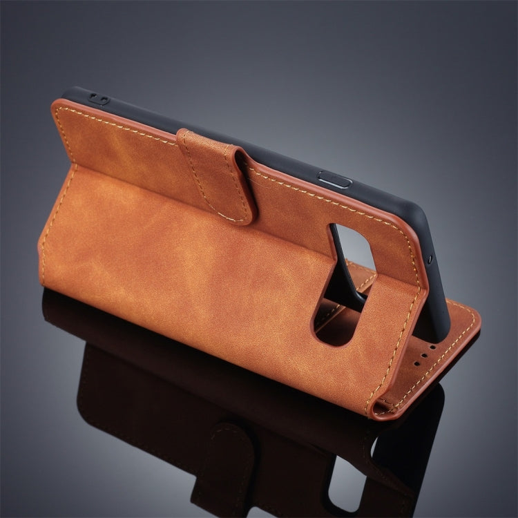 DG.MING Retro Oil Side Horizontal Flip Case for Galaxy S10 Plus, with Holder & Card Slots & Wallet