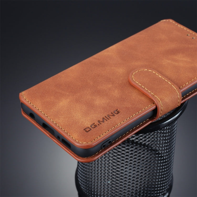 DG.MING Retro Oil Side Horizontal Flip Case for Galaxy S10 Plus, with Holder & Card Slots & Wallet