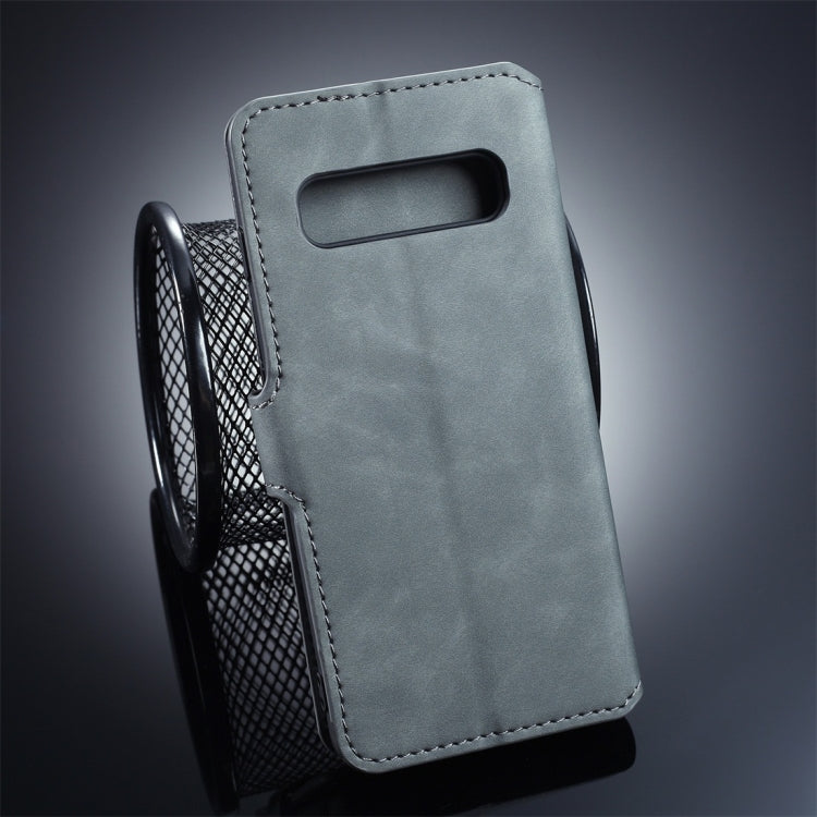 DG.MING Retro Oil Side Horizontal Flip Case for Galaxy S10 Plus, with Holder & Card Slots & Wallet