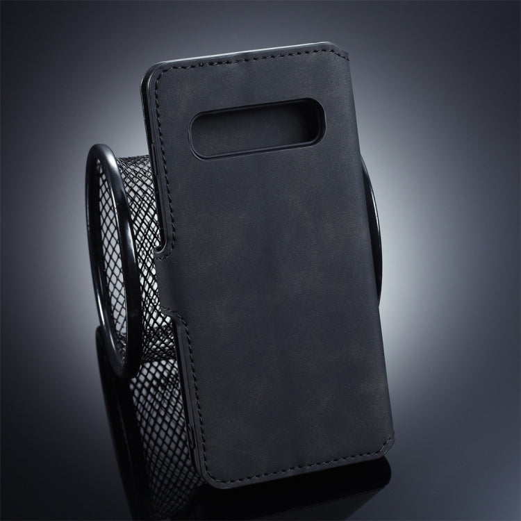 DG.MING Retro Oil Side Horizontal Flip Case for Galaxy S10, with Holder & Card Slots & Wallet